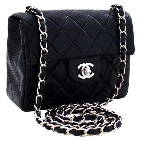 chanel tote black bag|black chanel bag silver chain.